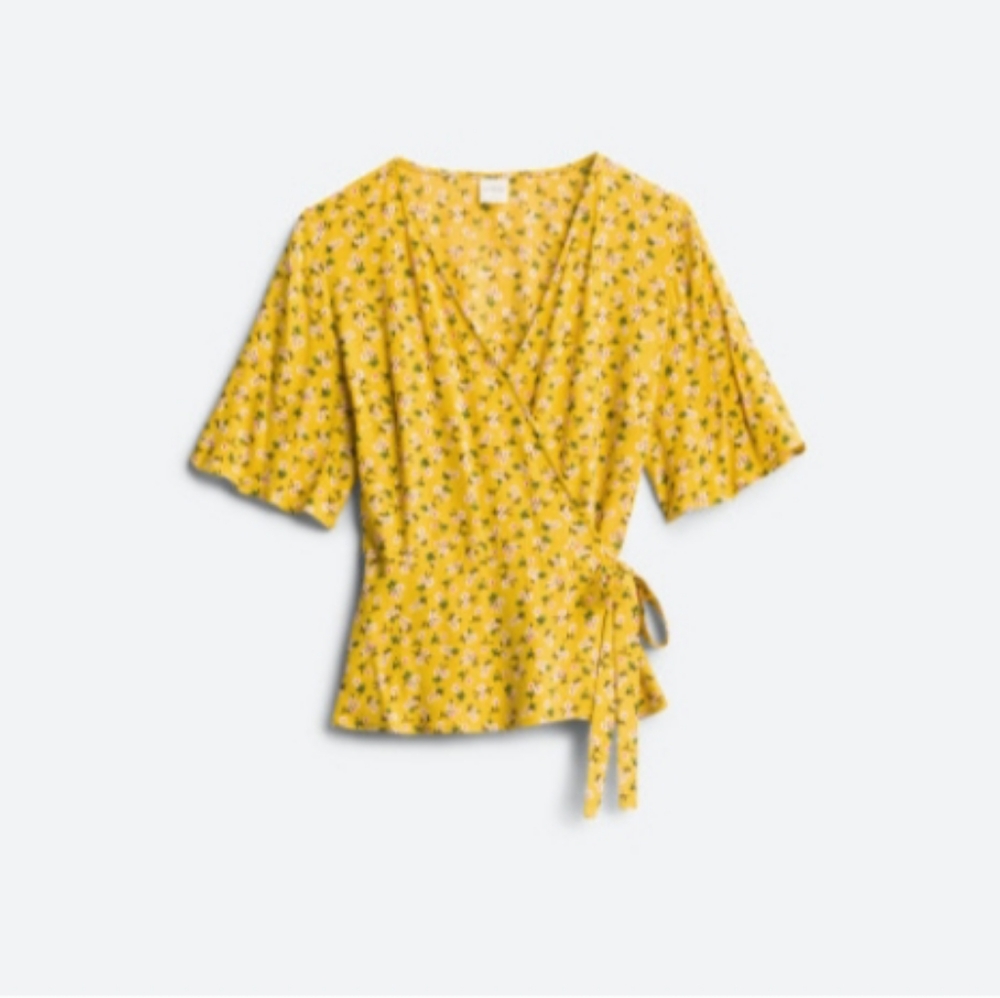 Kaileigh Mustard Wrap Top XXL Surah
